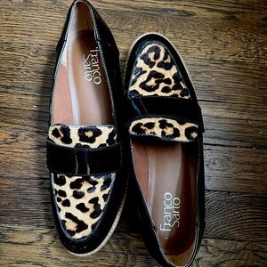 Franco Sarto Black Cheetah loafers